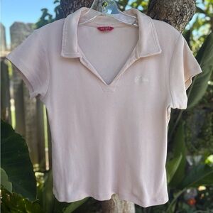 Guess Ribbed Short Sleeve Color Rafina Polo Size XL